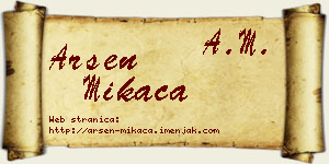 Arsen Mikača vizit kartica